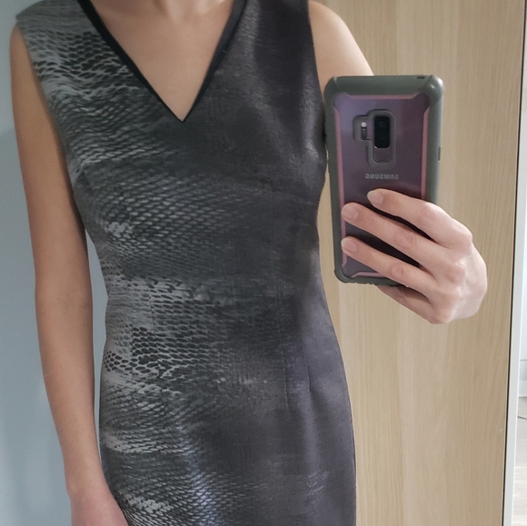 T Tahari Midi grey dress 8 - Picture 2 of 4
